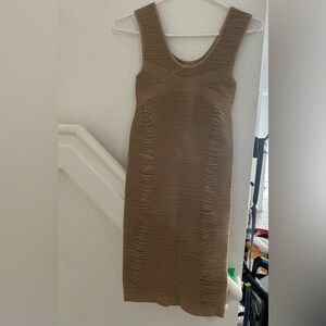 Elegant Tan Sleeveless Dress